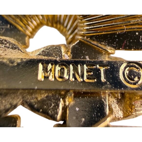 Monet Womens Gold Tone Metal Butterfly Brooch Vintage Jewelry - Picture 3 of 4